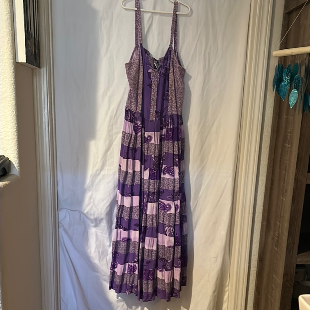 Purple Patchwork Maxi Dress